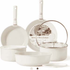 Home 11 pcs kitchen cookware sets with detachable handle