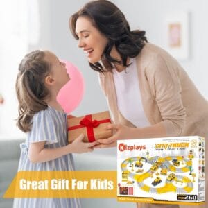 kizplays 260 pcs construction race tracks for kids toys