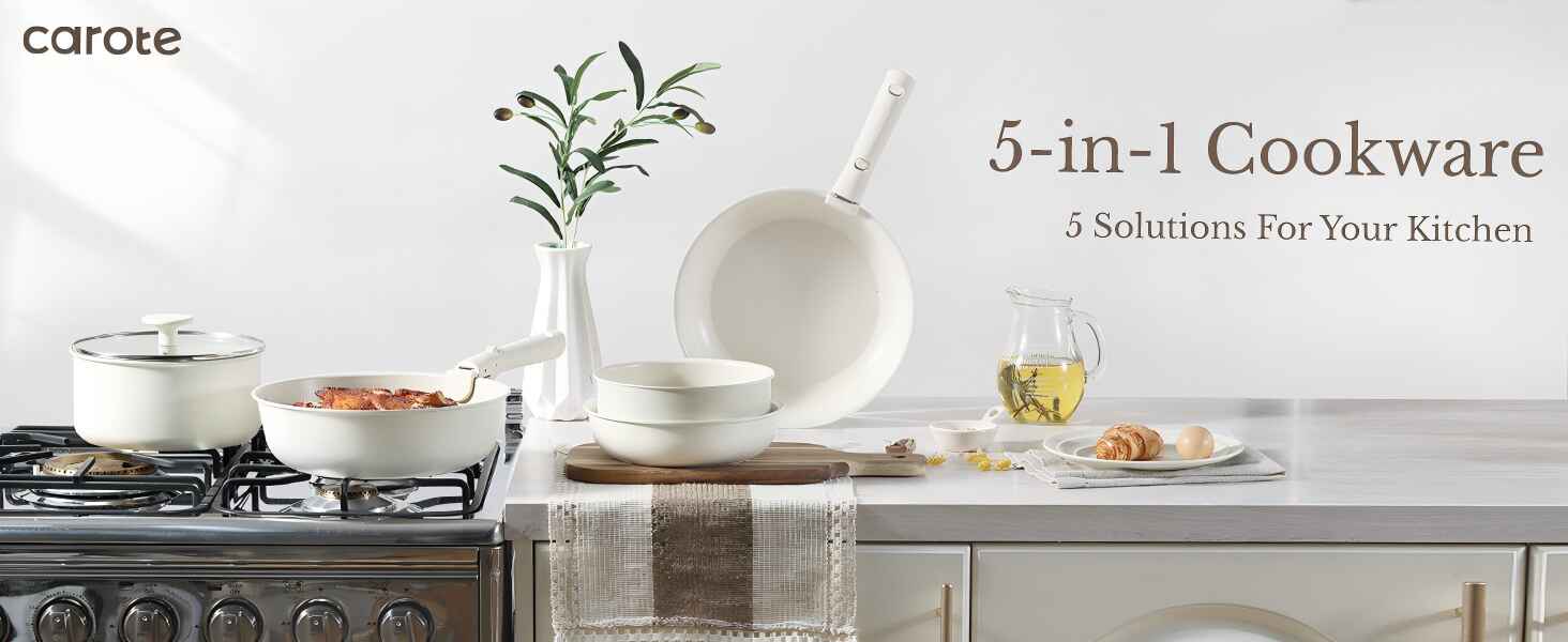 11 pcs kitchen cookware sets with detachable handle